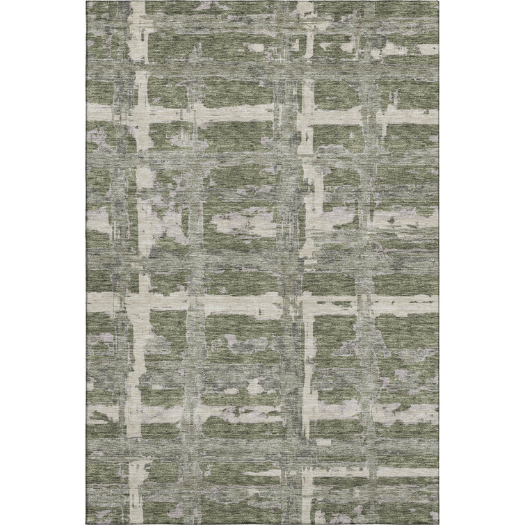 Premium Machine Washable Prisco Olive Rug