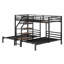 Lit superposé triple en métal avec tablettes de rangement et escalier-1359561117