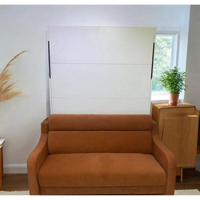 No Need Fix to The Wall Morden Deisgn  Vertical Murphy Bed with Sofa for Bedroom or Guestroom Wall Bed Space Saving Hidden Bed with New Style Gas Struts