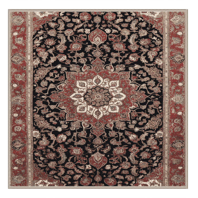 Tapis brun lavable à la machine, Carré 5 pi