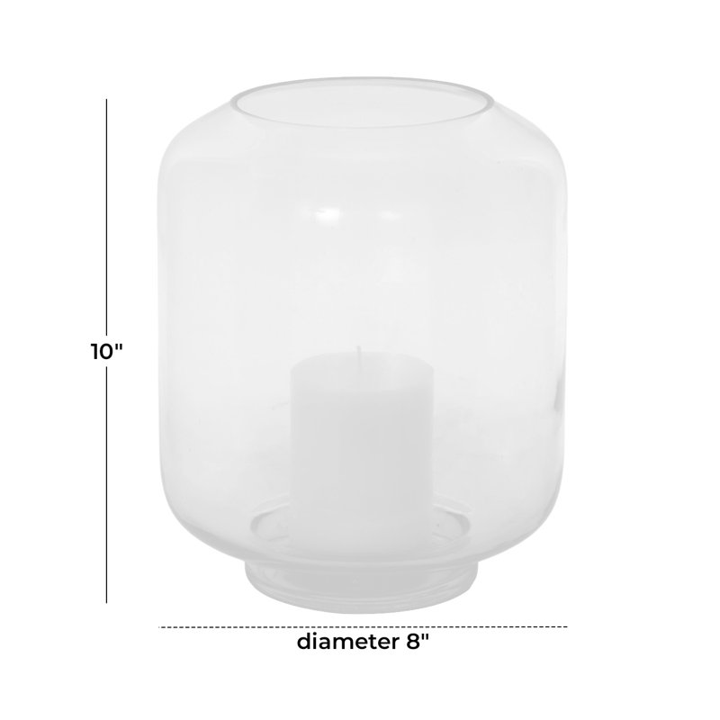 Lampe large ourlet en verre Cole and Gray, H 10 po x l 9 po x P 9 po, Clair