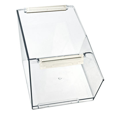 Azar Displays Small Clear Stackable Bin, 4-pack