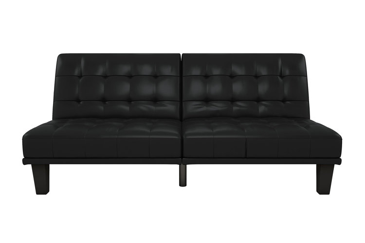 Foti Full 73" Wide Faux Leather Split Back Convertible Sofa