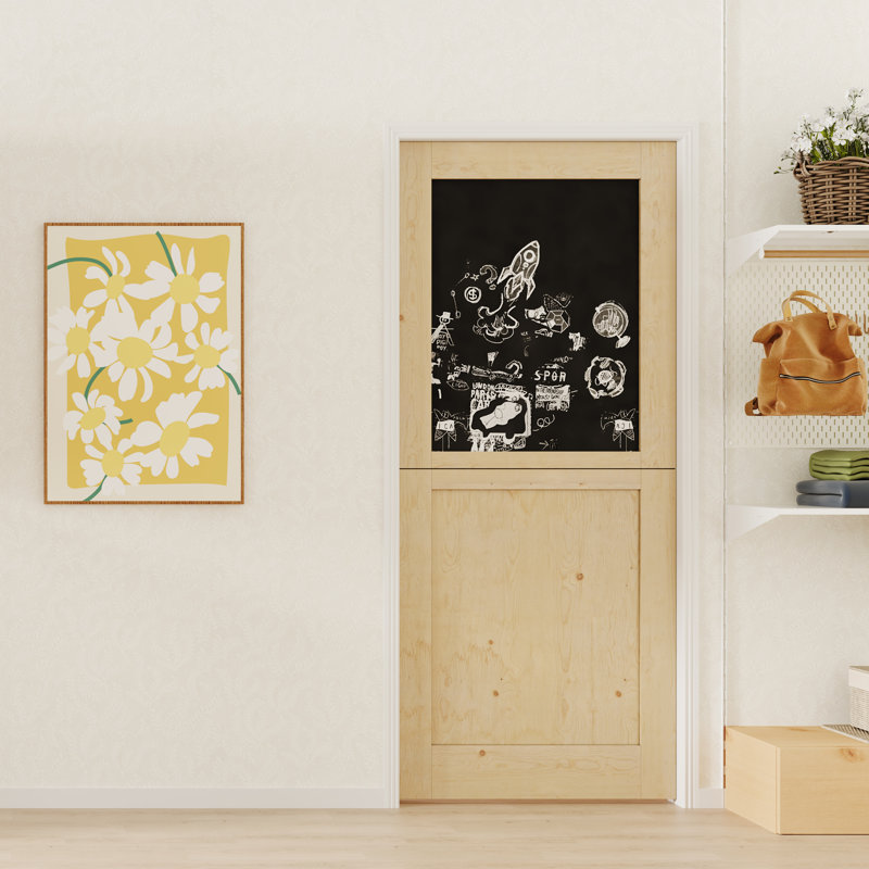 Tableau noir de la porte hollandaise facile à nettoyer sans quincaillerie incluse, 36 po x 80 po, 1