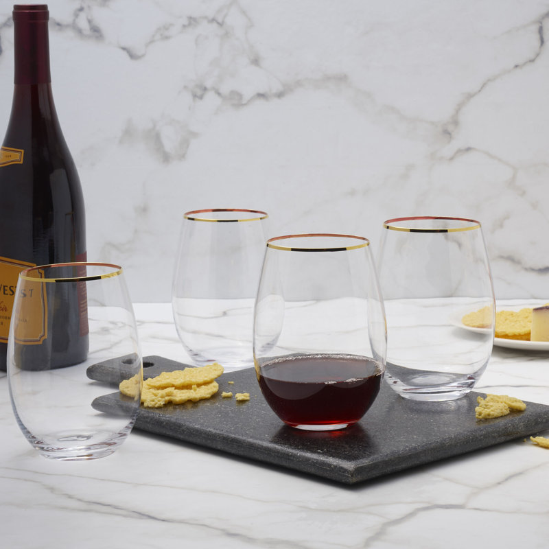 Julie Gold 19.75 oz. Stemless Wine Glasses
