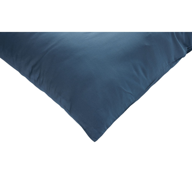 Ensemble de housse de couette luxueuse en satin, 100% coton, housse de couette XXL 61 x 87, 1 taie d'oreiller 31,5 x 31,5, impression réactive, lavable à la machine, contexture de fils de 210, couleur bleue élégante, enveloppe stylisée et fermeture à boutons