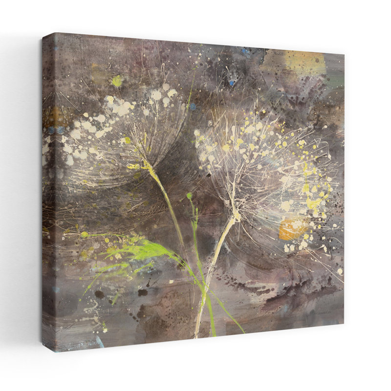 Sparkler III, art floral contemporain abstrait, H 24 po x l 24 po