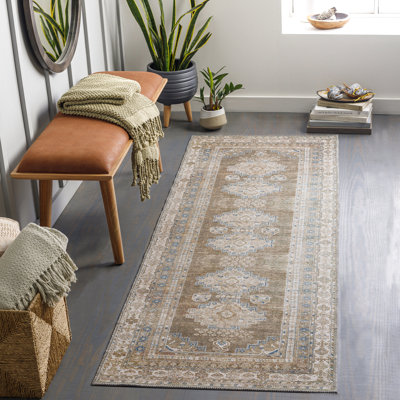 Tapis oriental en chenille lavable à la machine avec envers en toile Bria