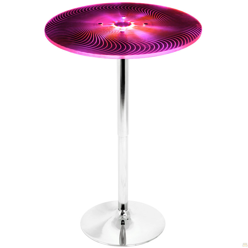 Contemporary Light Up Adjustable Bar Table