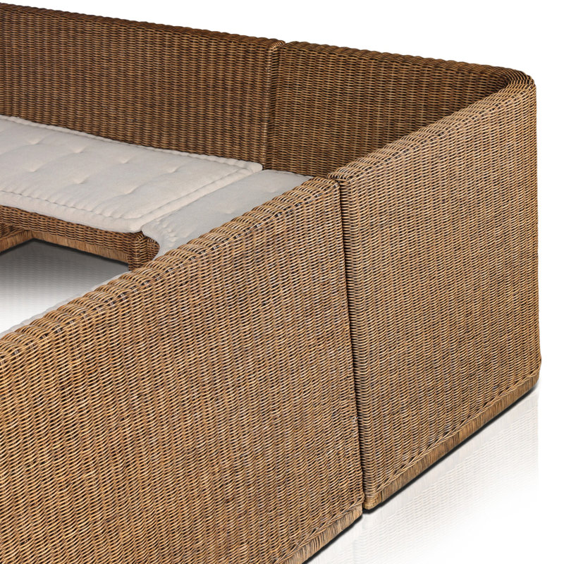 Senna L-Shape Dining Banquette, 32.5"H x 132.25" W x 83.25" D, Right Hand Facing