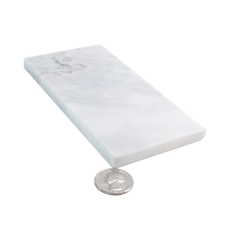 3" x 6" Marble Look Subway Wall & Floor Tile, White