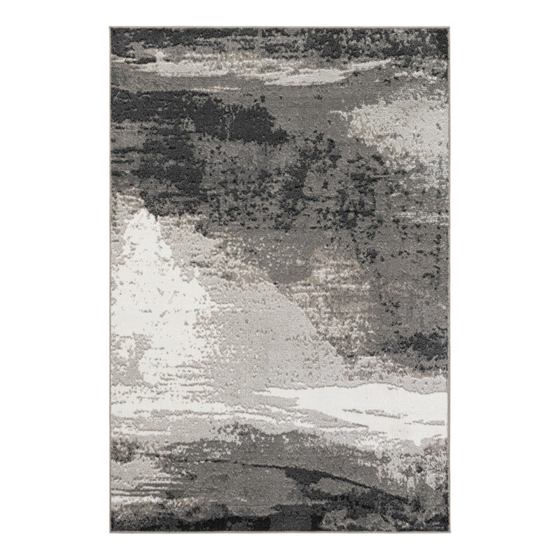 Tapis Ivy Bronx Glomma Nathanyl noir, Rectangle 6 pi 1 po x 9 pi