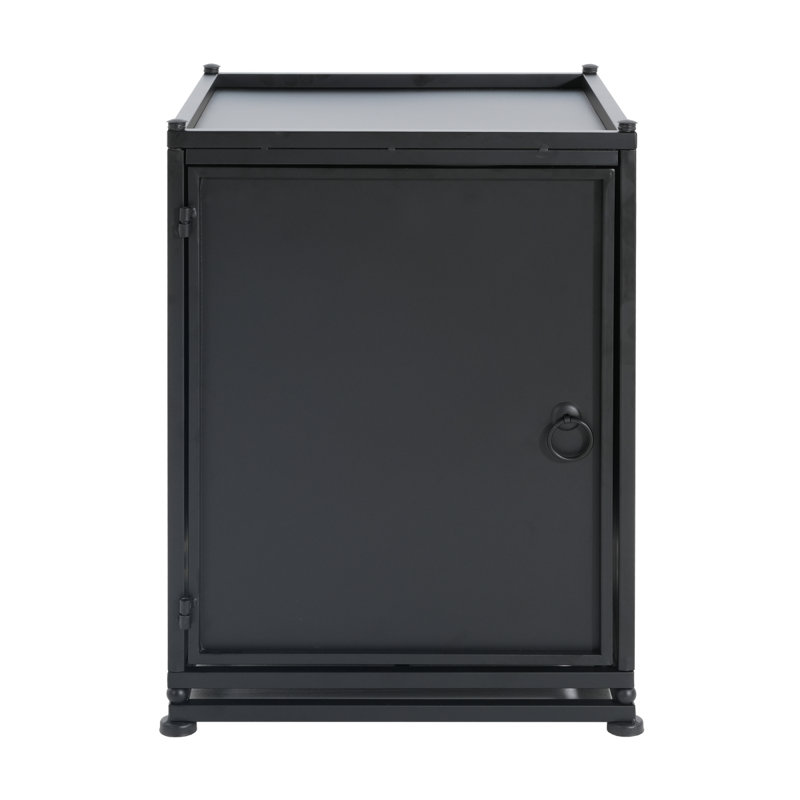 Table d'appoint pour l'extérieur avec support de réservoir en métal, noir mat