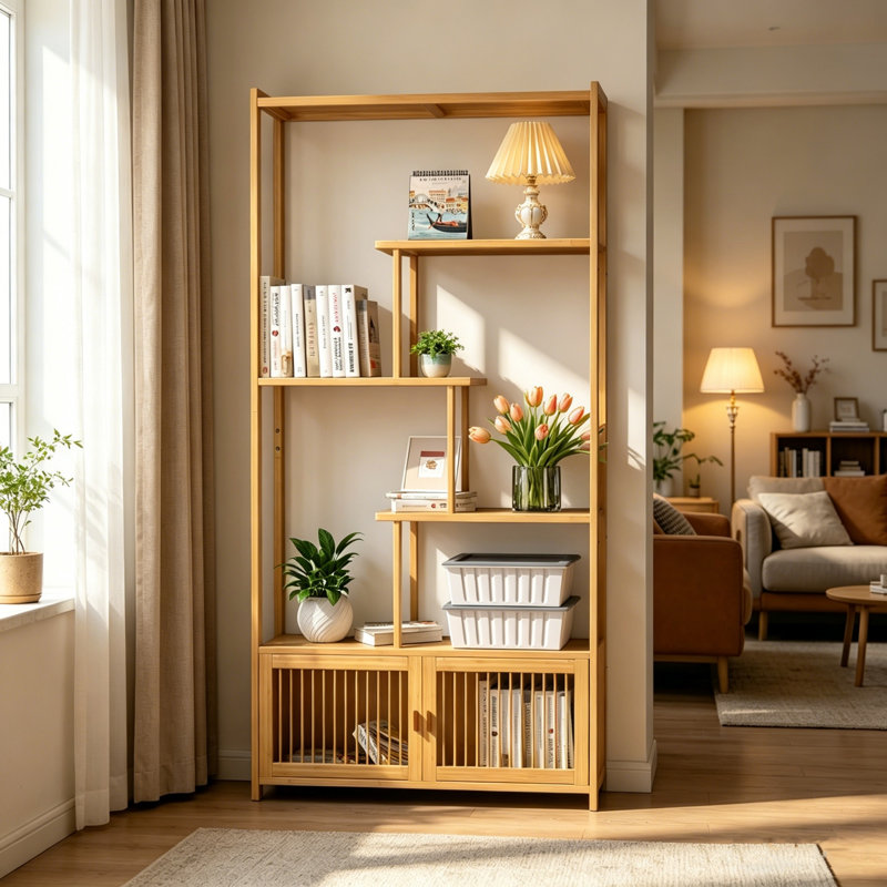Annecliffe 176 cm H x 85.5 cm W Bamboo / Rattan Standard Bookcase
