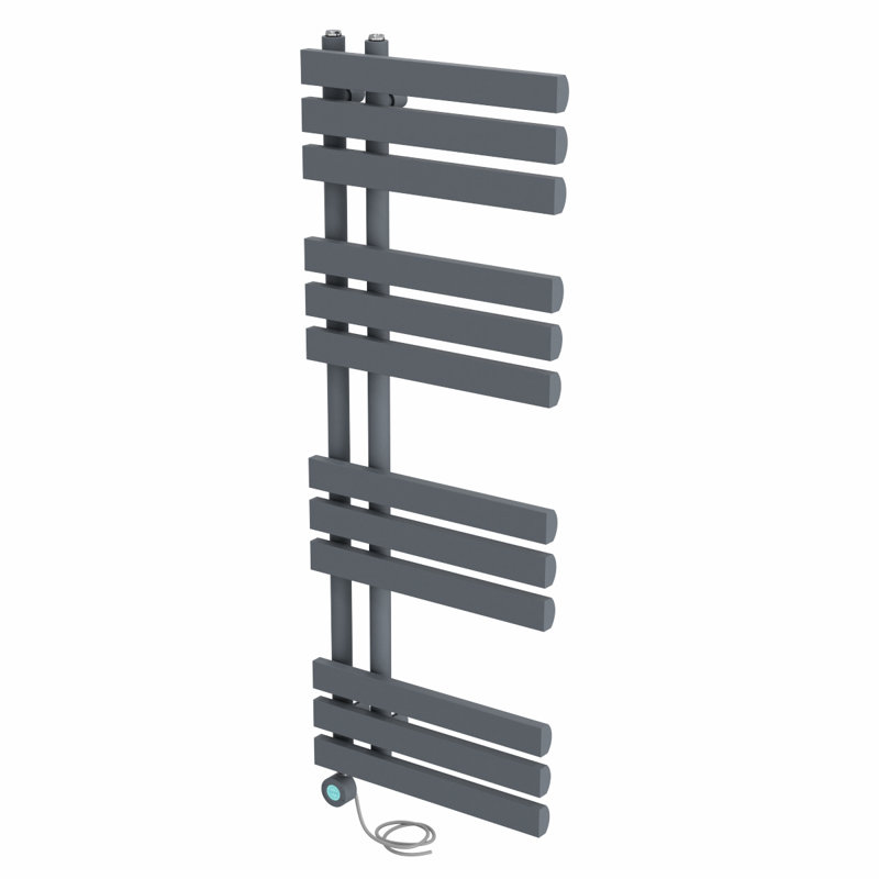 Camari Designer Towel Rail Heated Towel Rails, 120cm H x 45cm W x 7.35cm D, Anthracite
