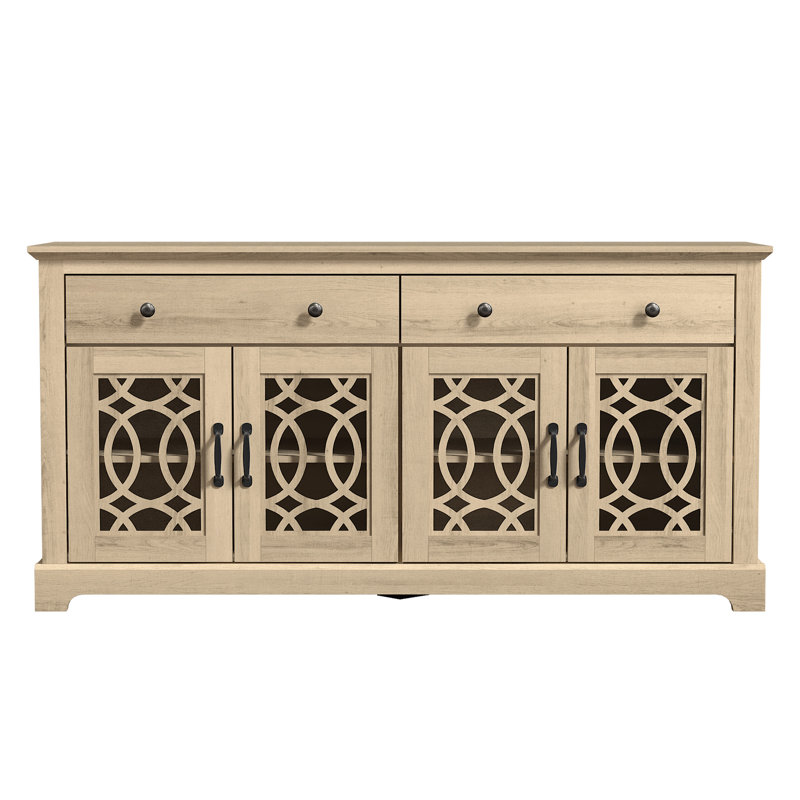 Ensemble de buffet 2 pièces Weddel Basilico, Chêne d'Oslo, Chêne d'Oslo