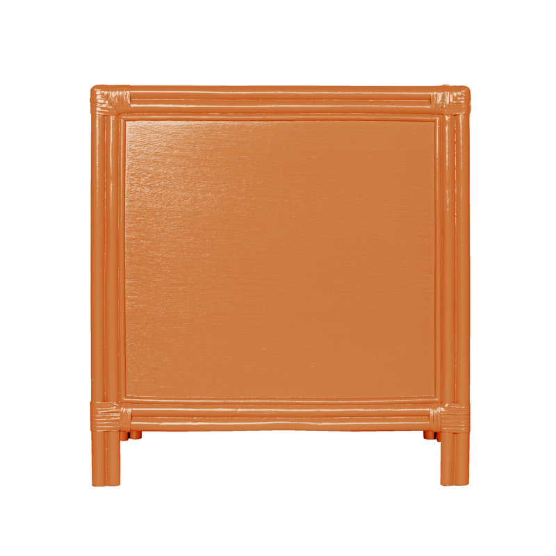 Clara Collection 1 - Drawer Rattan Nightstand, Citrus Orange