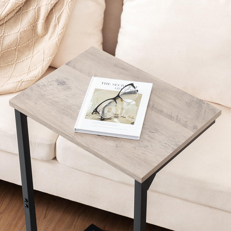 Ensemble de 2 tables de bout en forme de C, tables d'appoint coulissantes sous le canapé, plateaux de télévision pour le salon, la chambre à coucher, les petits espaces, conception robuste et peu encombrante