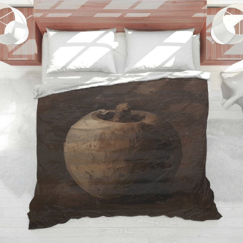 Textured Brown Apple Comforter, King