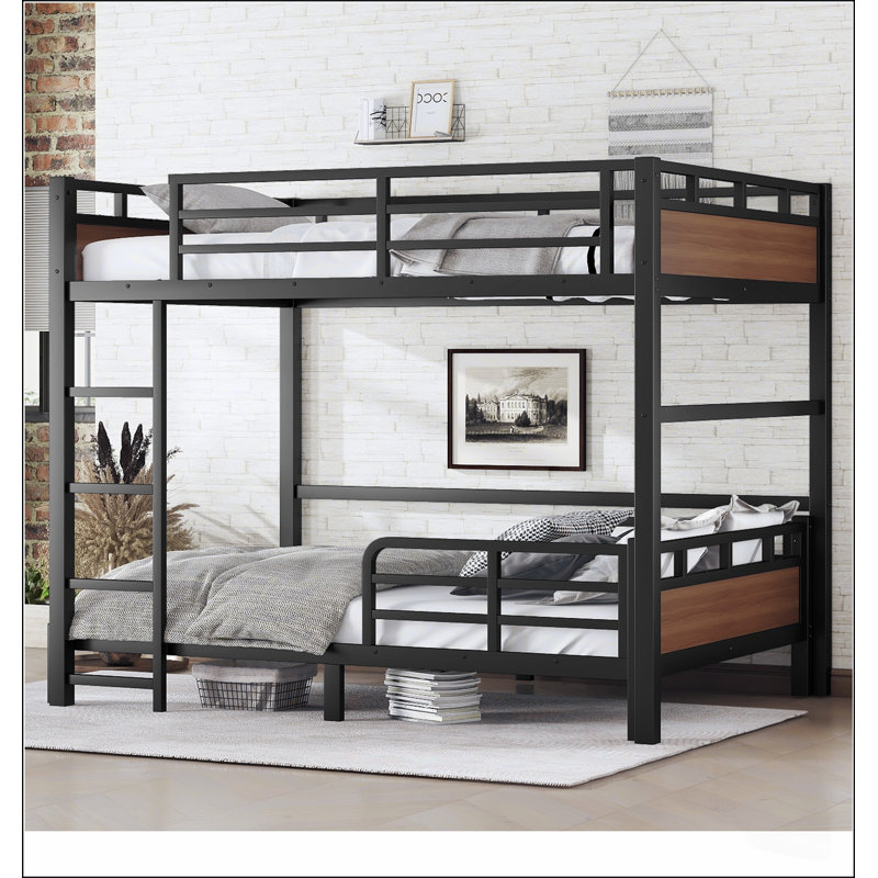 Lit superposé et lit mezzanine en métal polyvalent, conception séparable avec barrière de sécurité renforcée pour une flexibilité et une optimisation de l'espace maximales.