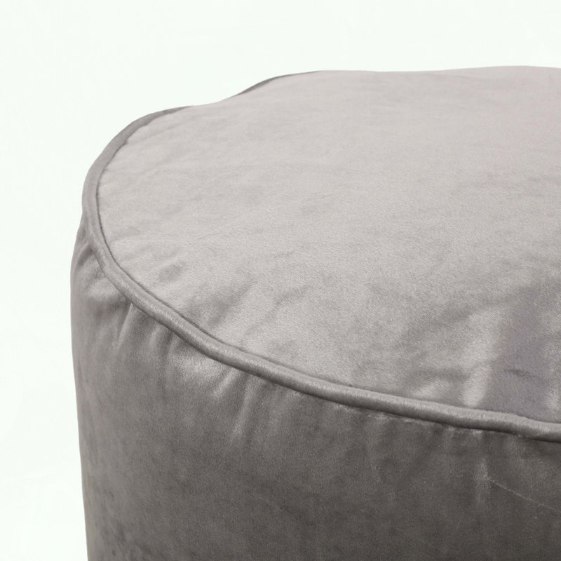 Pouf cylindrique gris étain
