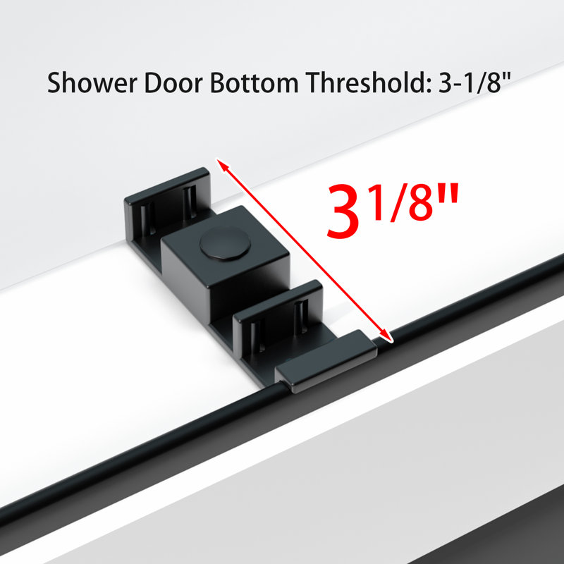 56" - 60" W x 79'' H Double Sliding Frameless Shower Door with Upgraded Soft-Closing&Tempered Glass, Matte Black