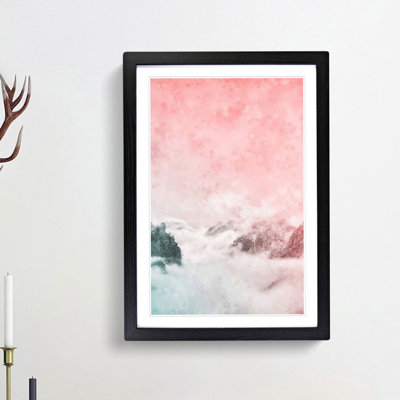 Cloudy Mountains 1 Piece Single Picture Frame Painting on MDF