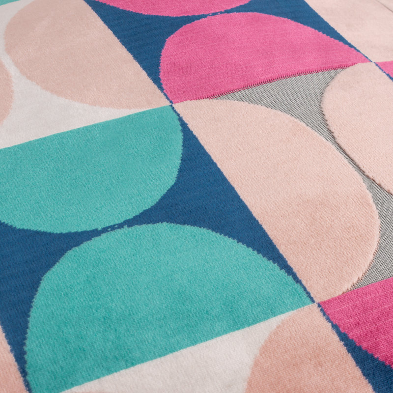 Bardot Geometric Square Cushion Cover, Magenta/Blue