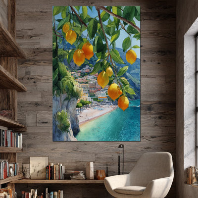 Art mural citron, images de citron pour la cuisine, impressions sur toile de cuisine italienne, œuvre d'art méditerranéen pour mur 24 po x 32 po