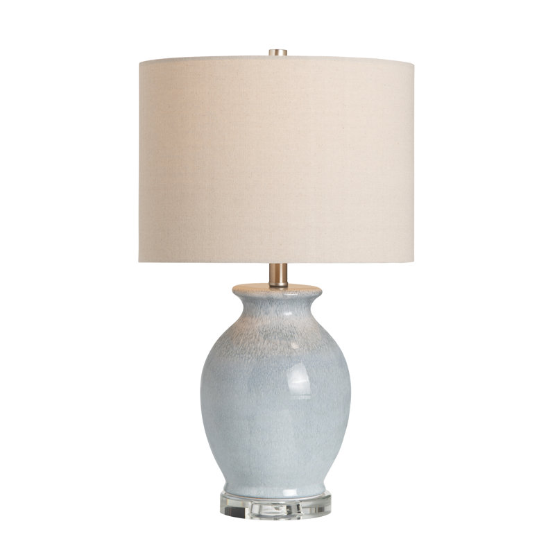 24.75" Ceramic Table Lamp With Cream Shade
