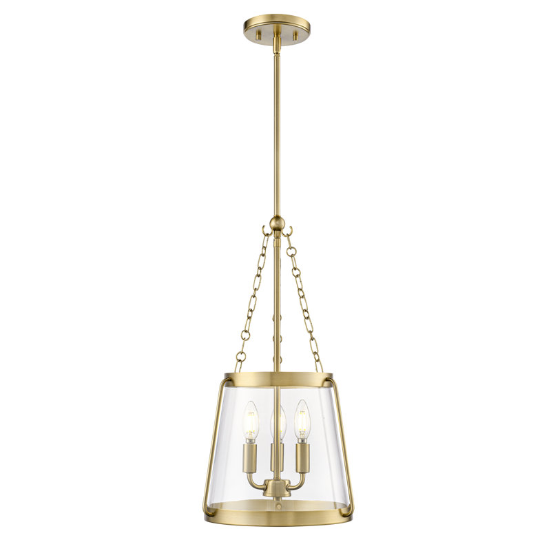 Luminaire suspendu 3 lumières 11,75 po Adabella - laiton rétro, Laiton, H 21,75 po x l 11,75 po x P 11,75 po, Trois lumières
