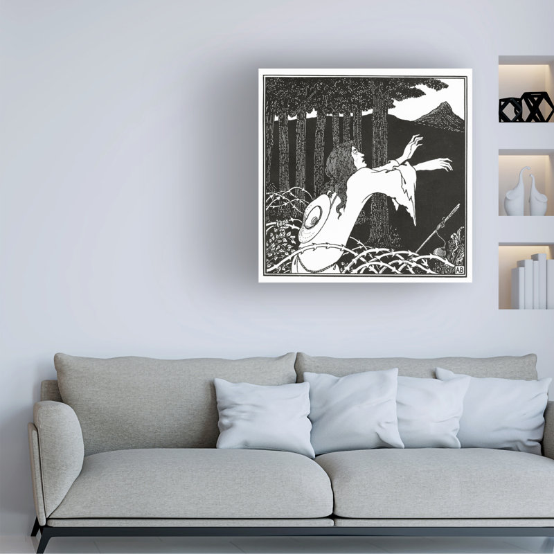 Art sur toile, Aubrey Beardsley, le retour de Tannhauser au Venusberg, 1895, H 24 po x l 24 po