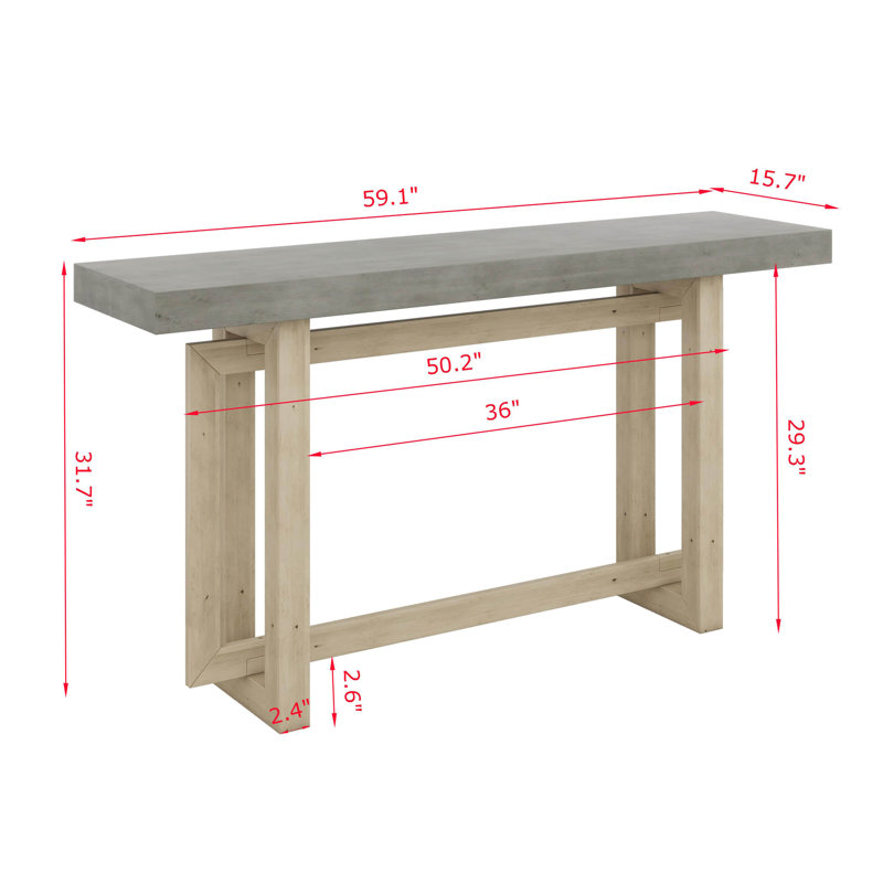 Console 59 "en bois massif, Tan, Grey Duplicate