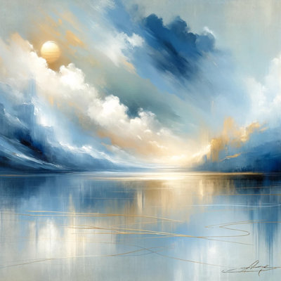 Tranquil Dawn Lakeview - reproduction d'art sur toile tendue
