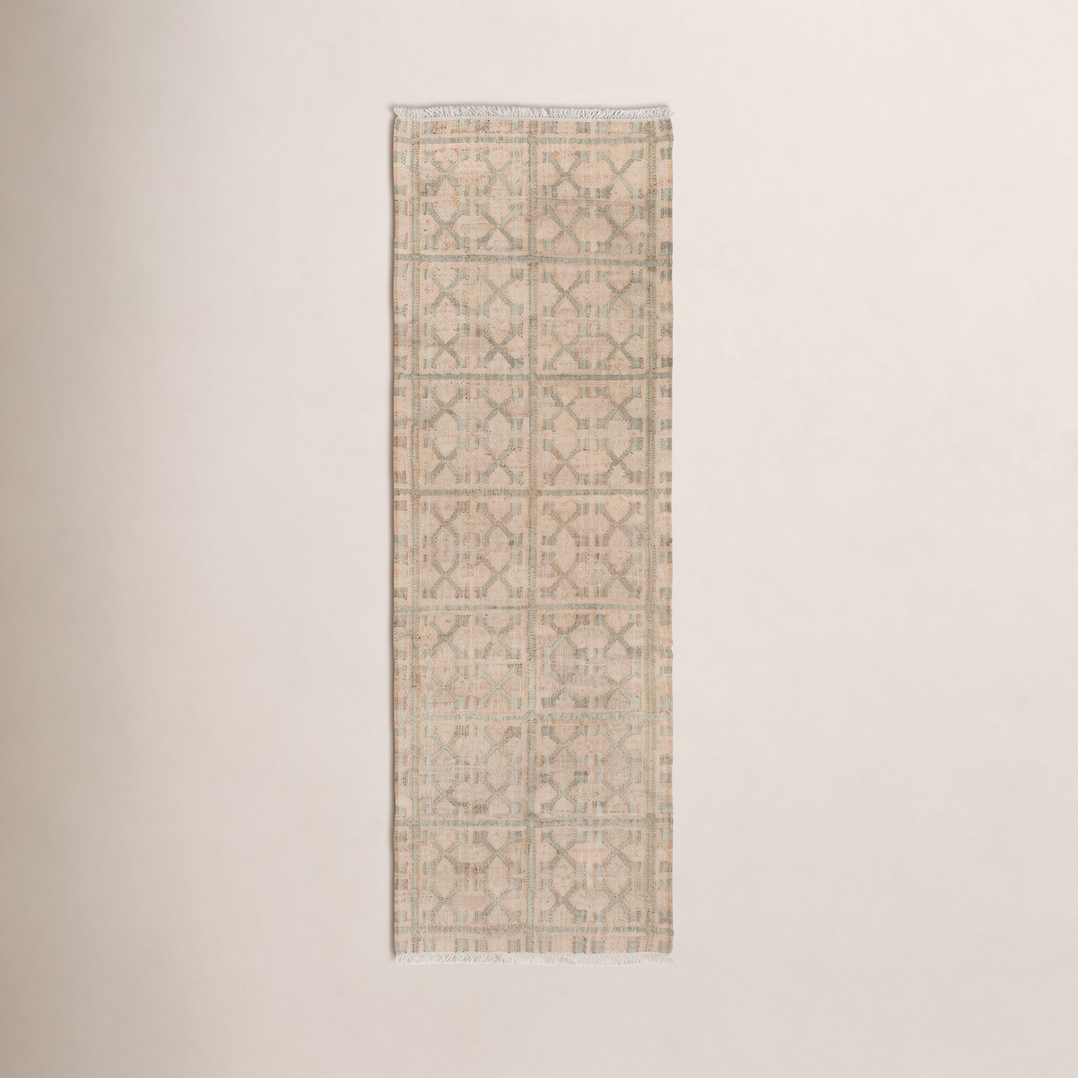 Moorgate Khaki Sage Geometric Jute Rug, Runner 2'6" x 8'