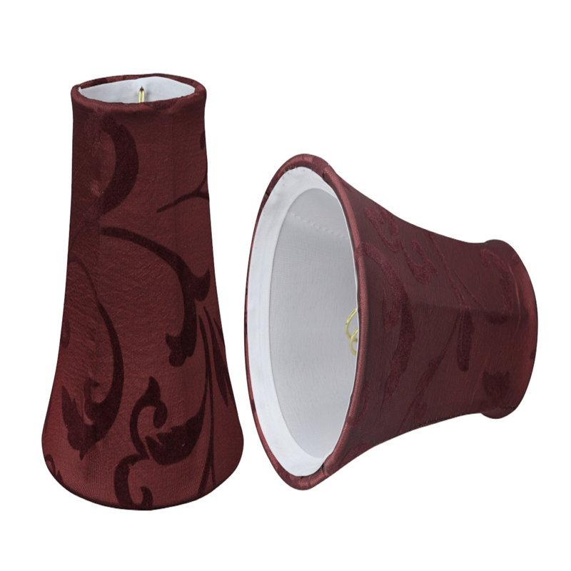 Abat-jour en lin de style candélabre H 4 po (attache) rouge