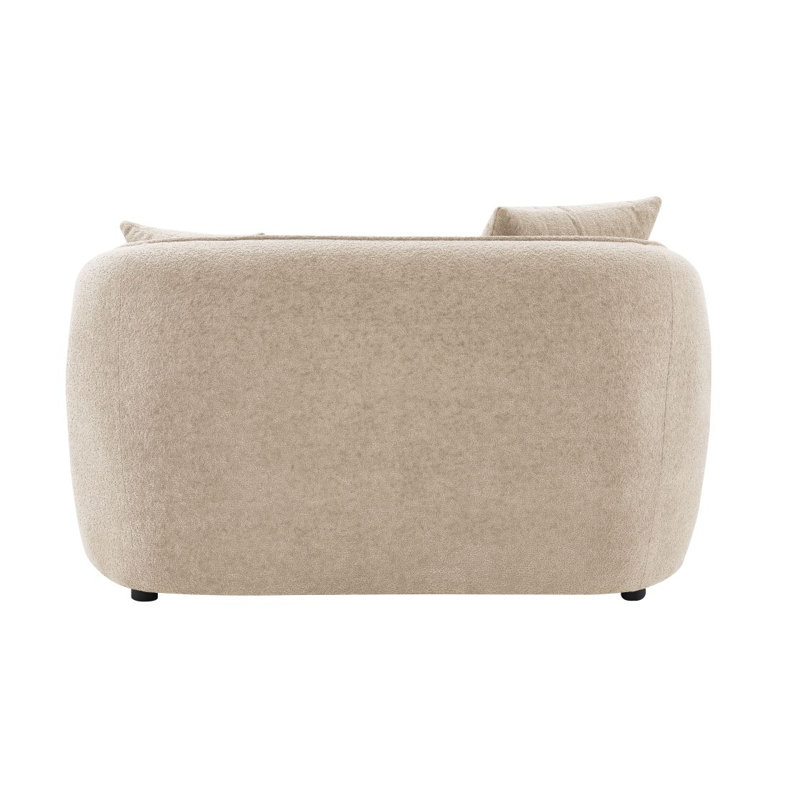 Causeuse Keith en chenille beige avec 2 coussins décoratifs assortis, Beige