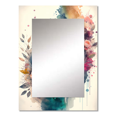 Cute Owls Floral Art II - Owl Mirror, Modern Unique Wall Mirror, Printed Metal Art