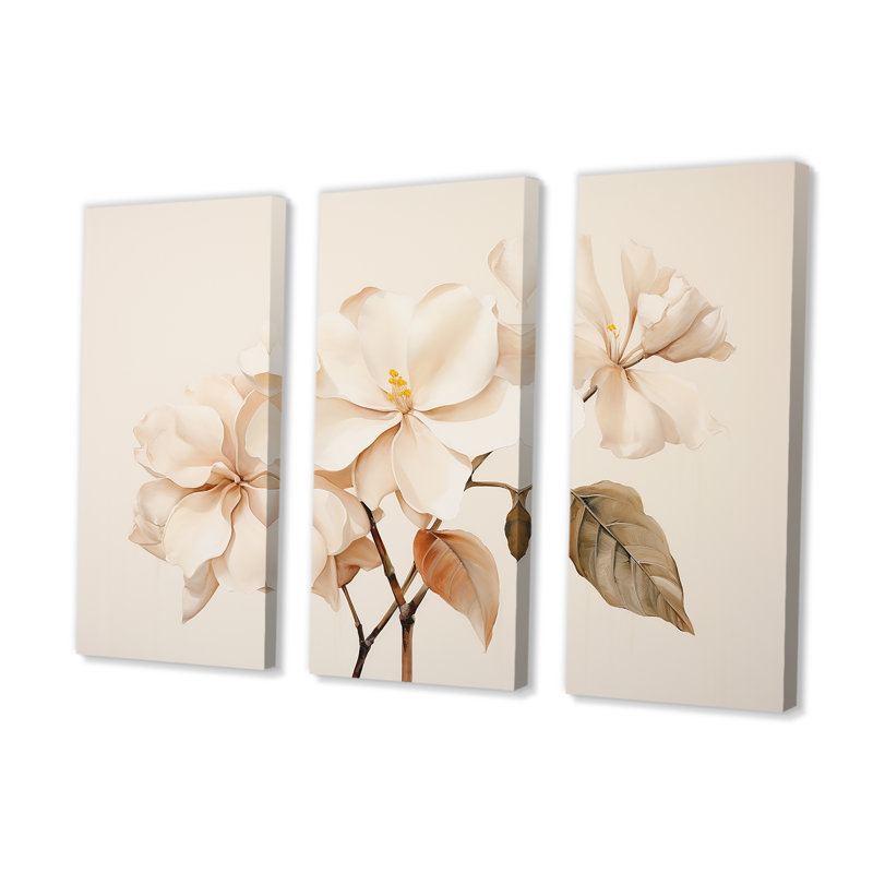 Whispers of Plumeria Flowers III - Ensemble d'art mural en toile Plumeria, H 32 po x l 48 po x P 1 po