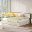 Daybed with Charging Station & Hydraulic Storage, Corner Bed with LED Headboard-1087049668-1087049670