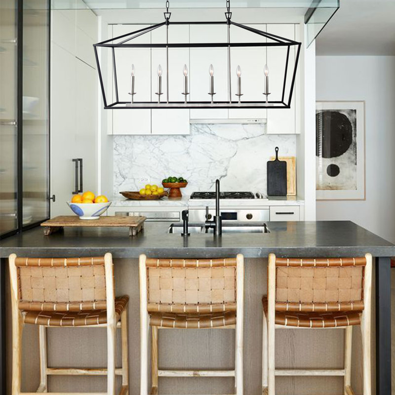 Lustre rectangulaire pour îlot de cuisine Ljubov