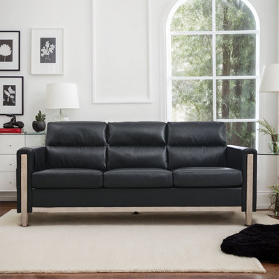 Sofa Solid Wood Upholstered Spacious 3 Seat Design