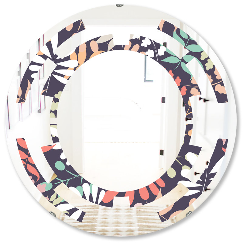 Miroir mural Space Cottage Americana, 31,5 po x 31,5 po, Motif botanique de l'espace II