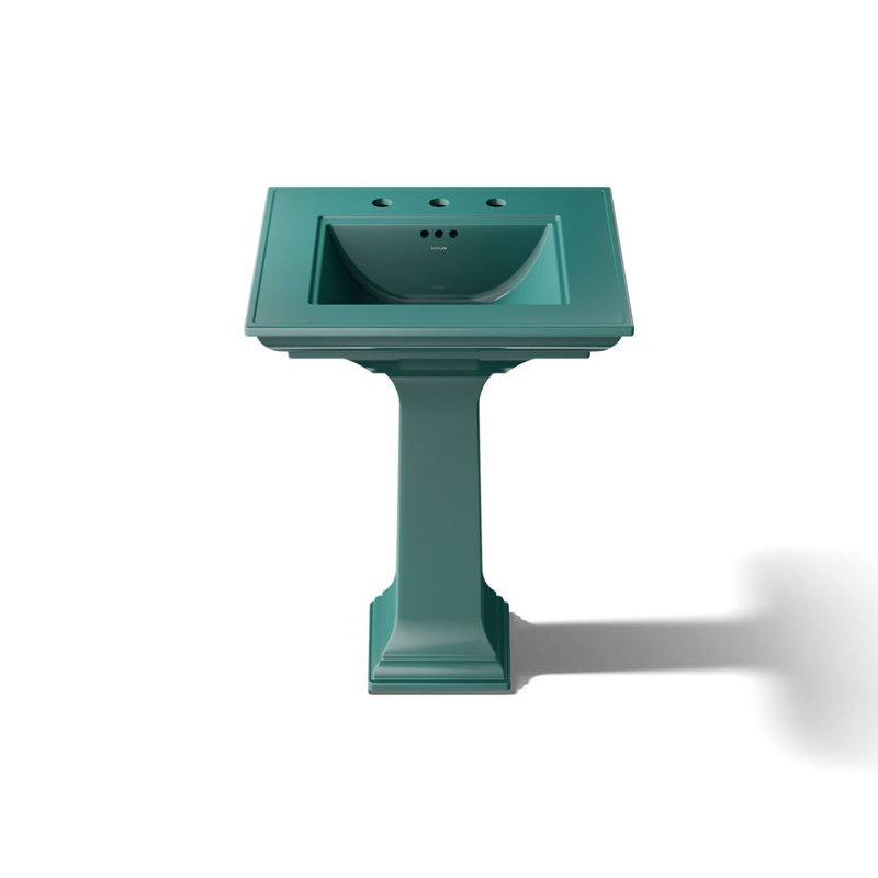 Memoirs® Stately 24" Pedestal Bathroom Sink with 4" Centerset Faucet Holes, Teal, 34.75" H x 20.5" W x 24.5" L, 8" Centers