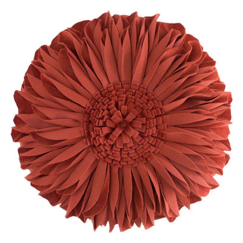  Housse et insert de coussin décoratif en tournesol Appliqued, Carré 12 po, Rouille