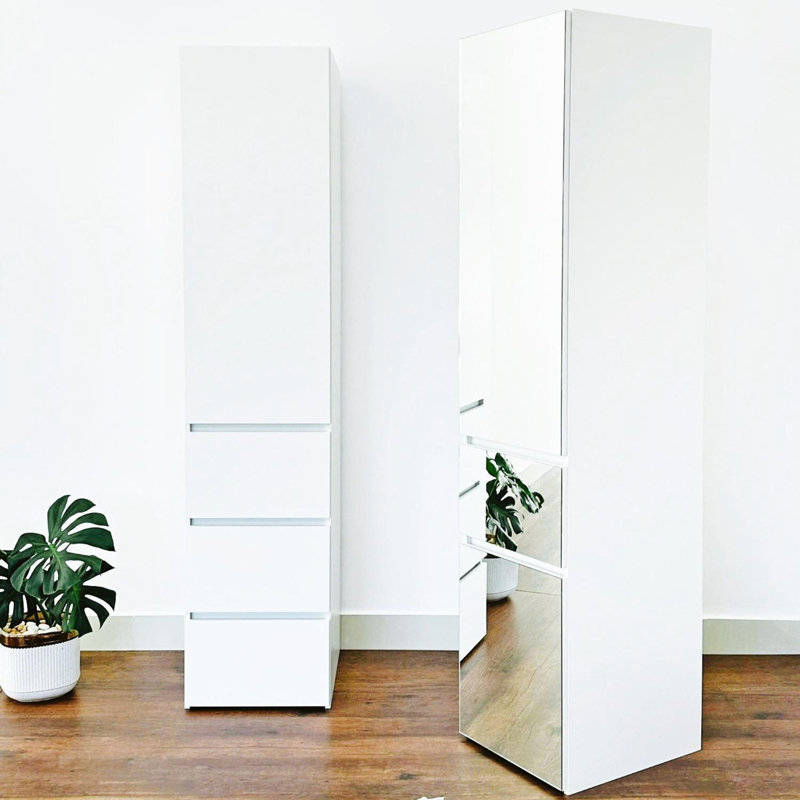 Modular Wood Closet System with Mirror