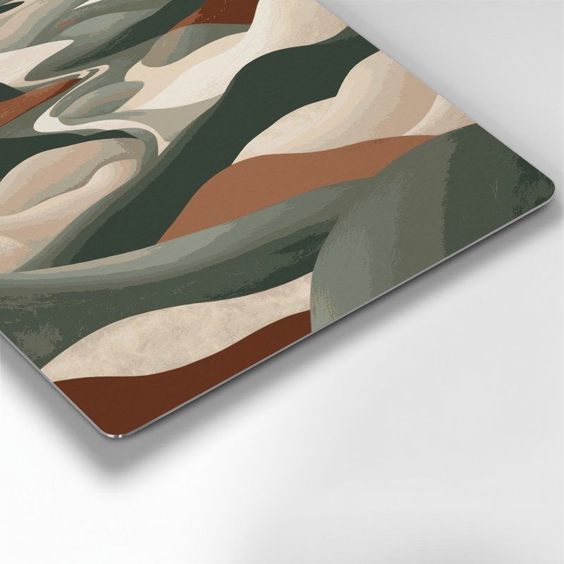 Art mural abstrait en métal beige 97, H 12 po x l 12 po
