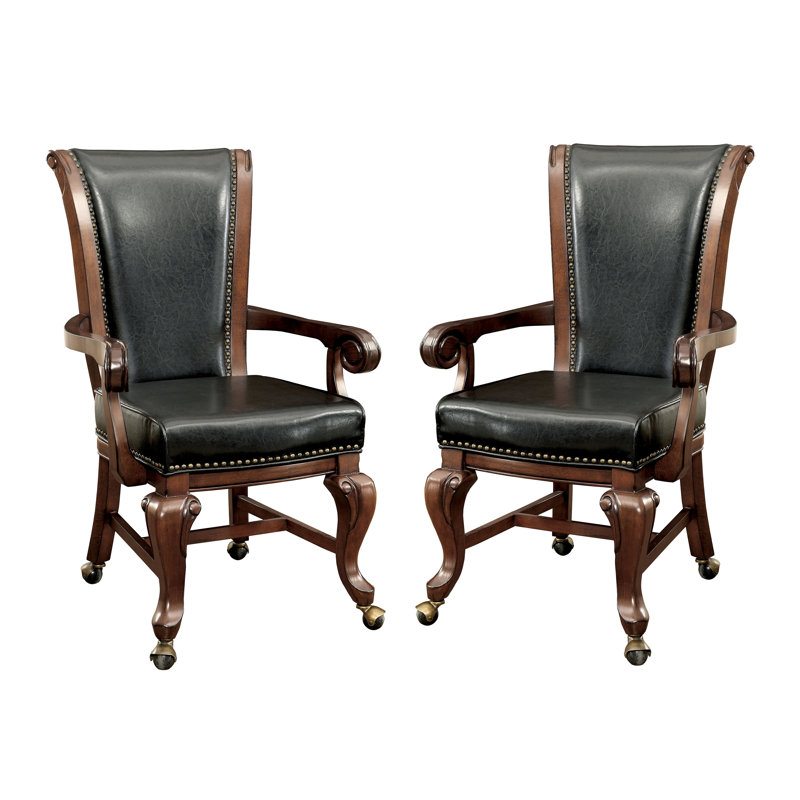 Antwoine Game Chair with Wheels, Brown Cherry