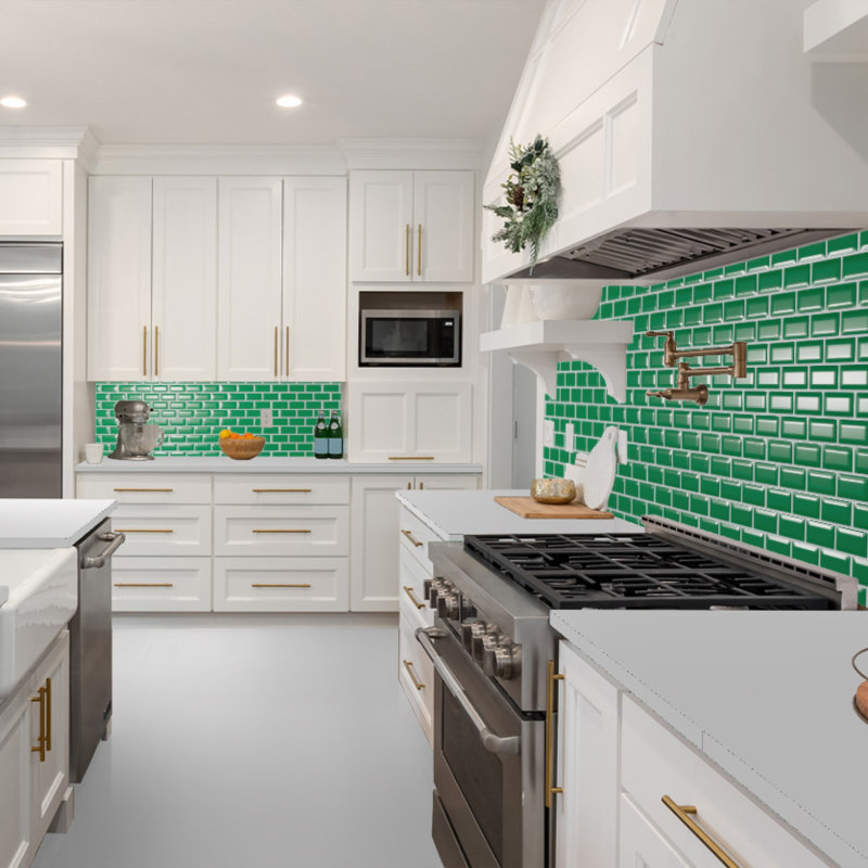 Torch Song 2'' W x 4'' L Glass Tile Mosaic Sheet, Kelly