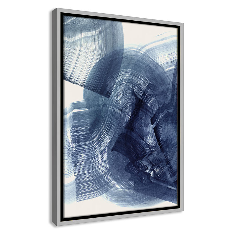 Indigo Crescendo I, impression par , Flottant argenté, H 19,5 po x l 13,5 po